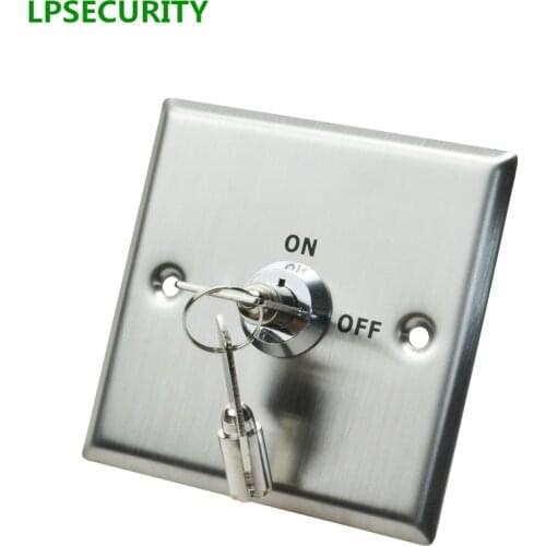 LPSECURITY Stainless Steel ON OFF Exit Button Push Switch with keys Release For door Lock gate opener Access Control