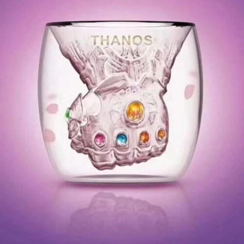 Thanos Gauntlet Coffee Mug 2019 Limited Edition Thanos Gauntlet Cup Pink Double Wall Glass Mug