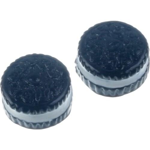 20pcs Round Black Resin Oreo Decoration Crafts Flatback Cabochon Embellishments For Scrapbooking Accessories