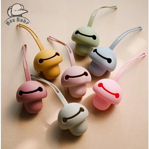 1pc Soft Silicone Storage Pacifier Holder for Babies Portable Smiley Nipple Case Food Grade Baby Accessories New Born Baby Goods