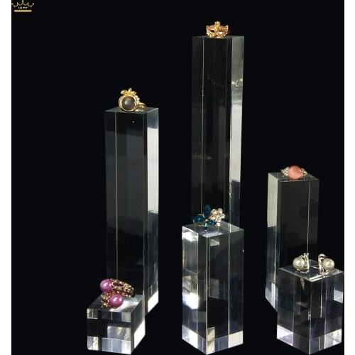 Column new transparent acrylic square jewelry display ring earrings booth