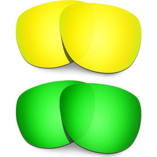 HKUCO Polarized Replacement Lenses For Crossrange R Sunglasses Gold/Green 2 Pairs