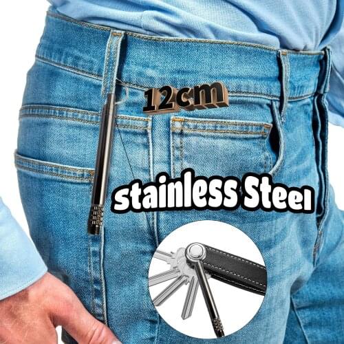 12cm Portable Outdoor Titanium Toothpick Pick Fruit Fork Stainless Steel Multifunctional Camping Tool Toothpick Tube Floss