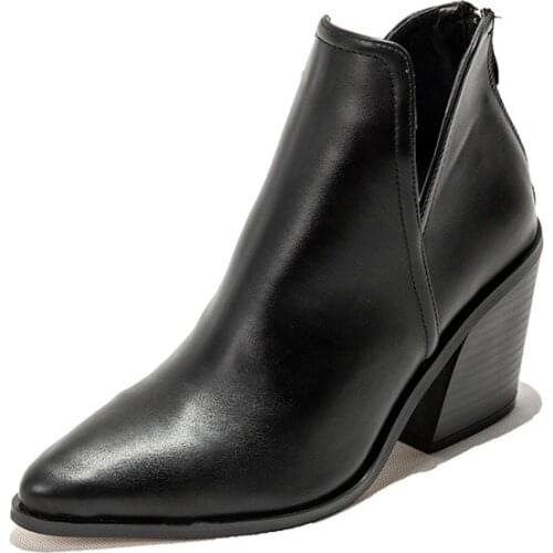 Autumn Winter Casual Western Cowboy Ankle Boots Women Snake Cowgirl Booties Short Cossacks Botas High Heels Shoes 358