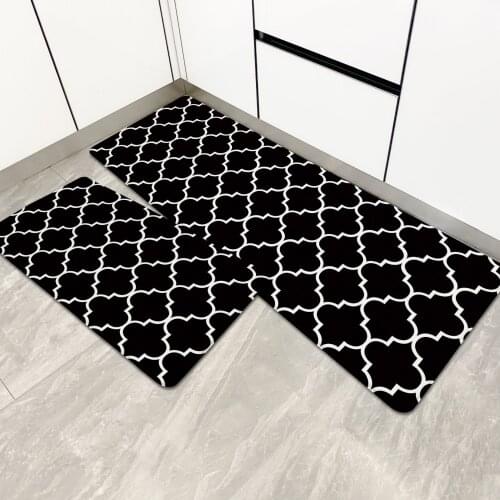 PVC Leather Kitchen Foot Mat Waterproof, Oil Proof, Antiskid and Fall Proof Kitchen Rug Plaid Carpet Area Rugs