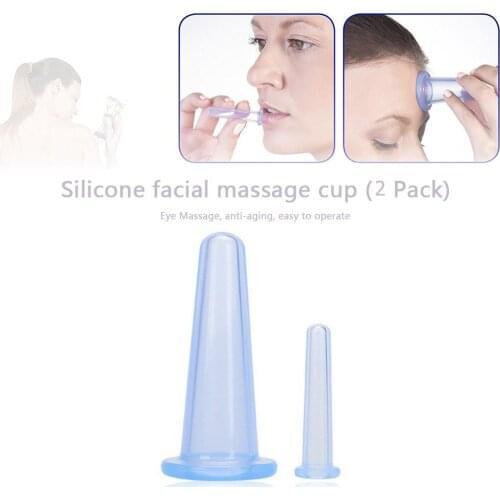 2PCS Silicone Cupping Suction Can Vacuum Face Cup Suction Can Vacuum Face Massage Cup Face Leg Arm Relaxation Massage