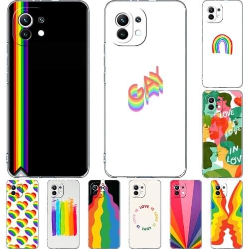 Silicone Phone Case For Xiaomi Mi Poco X3 NFC 10T Pro 11 M3 Note 10 Lite F3 9T F1 11i Clear Soft Back Cover LGBT Rainbow Pattern
