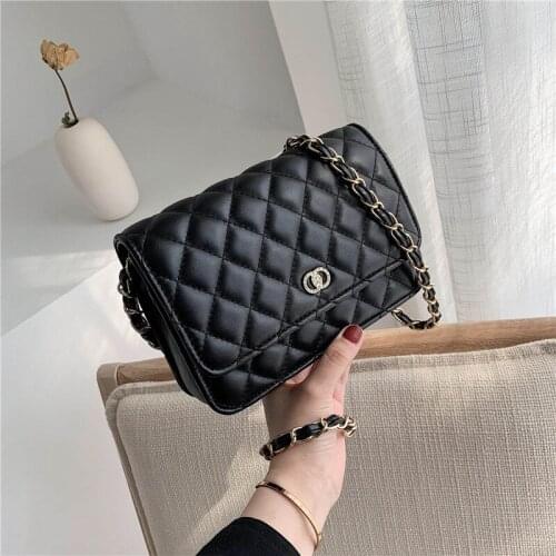 Anreisha Small bag Shoulder bag Crossbody Bags For Women 2021 New trendy Rhombus Chain bag PU messenger bag Fashion Female bag