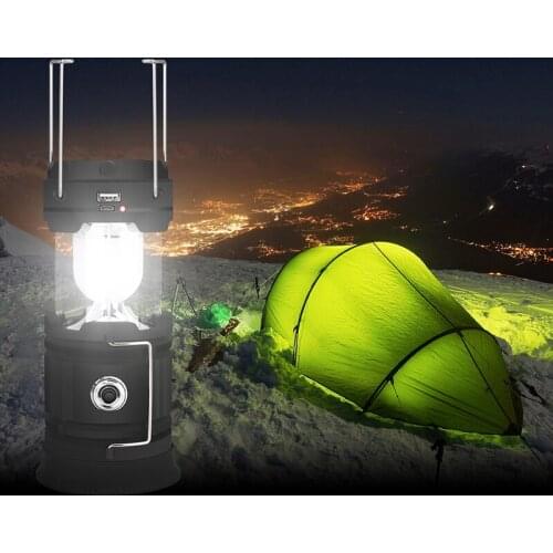 Solar LED Camping Lantern Survival Kit Portable Lanterna Tent Light For Home Hurricane Emergency Outdoor Collapsible Flashlight