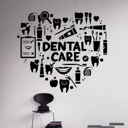 Dental Care Wall Decal Dentist Vinyl Sticker Wall Art Decor Home Interior Bathroom Design A13-041