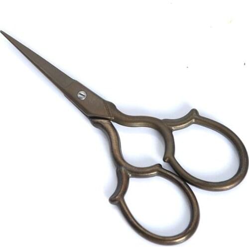 Scissors Vintage Zakka Titanium Handmade Stitch Scissors Handicrafts Household Tools10cm CP0380