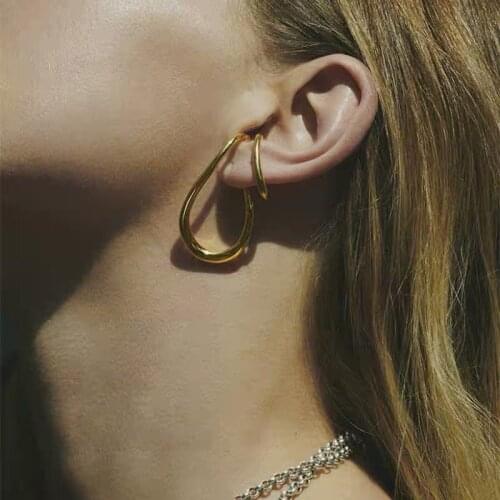 TIMEONLY Korean Fashion Twisted Metal No Ear Piercing Clip Earring for Women Girls Delicate Earrings Simplen Jewellery Hip Hop