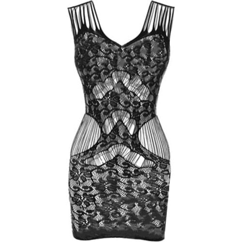 Ladies Lingerie Porno Sling Hollow Out Bag Hip Skirt Fishnet Bodysuit Women See Through Sexy Dress Plus Size Sleepwear