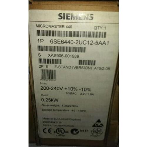 1PCS New Siemens 6SE6440-2UC12-5AA1 MM440 0.25KW Industry Inverter Brand