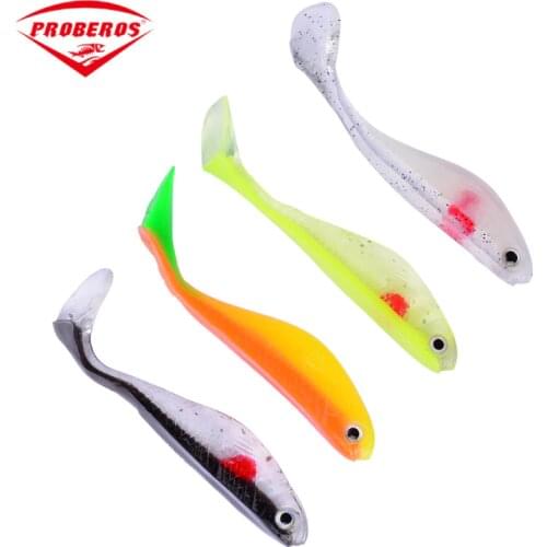 10PCS/pack PRO BEROS 88mm Soft Fishing Lures Easy Shiner Swimbaits Silicone Soft Bait Double Color Carp Artificial Soft Lure
