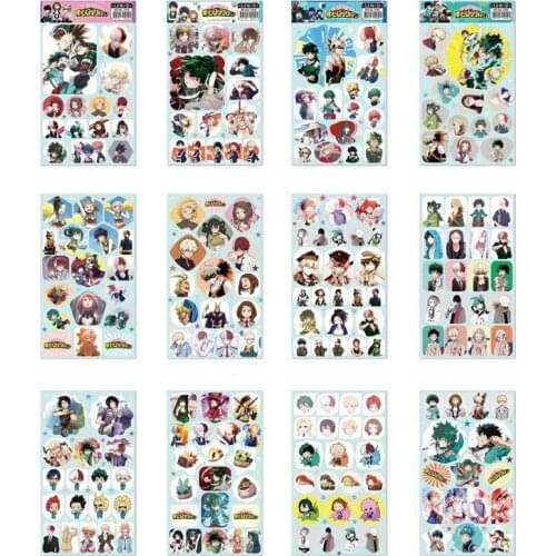 12 Pcs/Set My Hero Academia Anime Decorative Sticker DIY Midoriya Izuku Diary Cartoon Characters Label Stickers