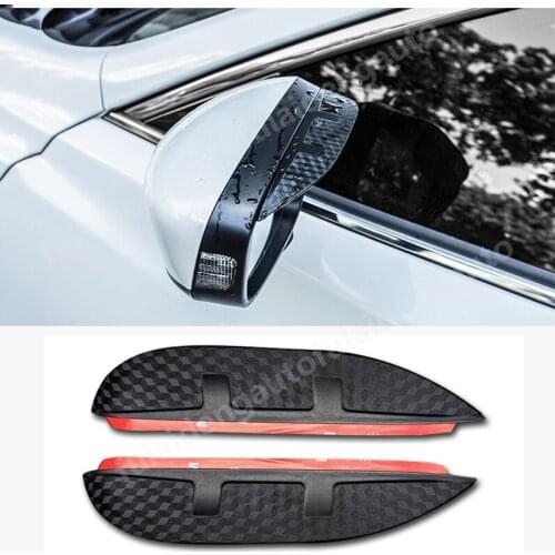 2pcs For Mazda 6 Atenza 2014-2019-2020 Carbon fiber ABS Rearview mirror rain eyebrow Rain Snow Shield Guard Car Accessories