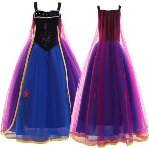 2021 New Dress For Girls Mesh Prom Gown Carnival Costumes for Kids Children Baby Wedding Birthday Wig Crown Set Cute Tutu Cloth