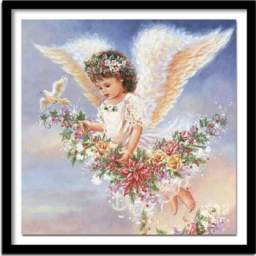 5D Diy Diamond Embroidery Angel Girl Wings Fly Diamond Painting Cross Stitch Full Square Drill Household Adornment Picture