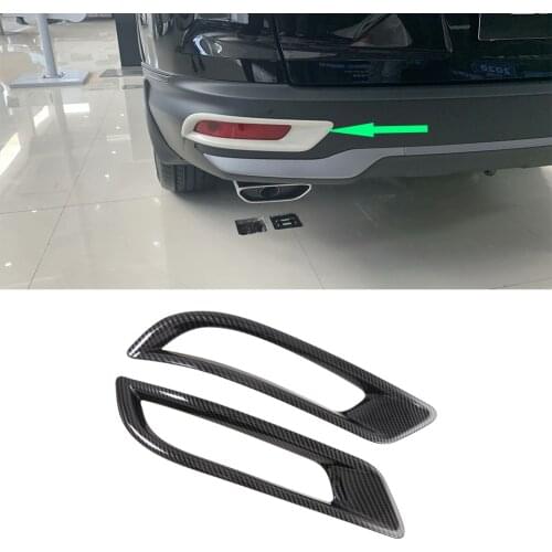 ABS Imitate Carbon Fiber Black Color 2020 New Body Rear Fog Light Fog Lamp Cover Model Car Accessories ABS For Honda C-RV 2021