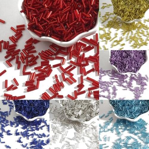 300pcs/lot 2x7mm Austria Crystal Beads Tube Glass Seed Beads Loose Spacer Beads For Jewelry Making DIY Bracelet Necklace