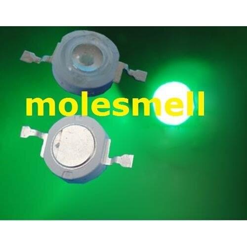 Free shipping 50pcs 1watt Green High Power 1W green LED Lamp Light ultra Bright 1w led green beads