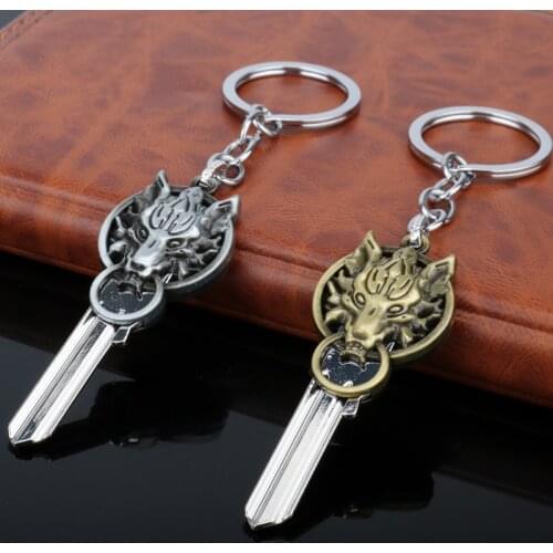 Final Fantasy Cloud Strife Wolf Key Pendants Key Chains Game Jewelry Keyring Charms Key Holder