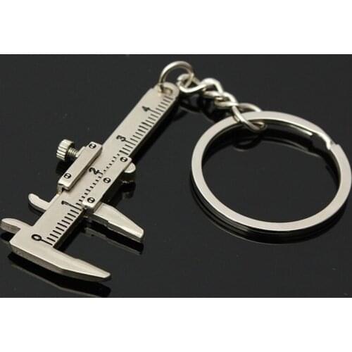 New Fashion Car Key Mini Vernier Caliper Portable 0-40mm keychain Measuring Gauging Tools Car Turbo key Chain Ring Ruler Caliper