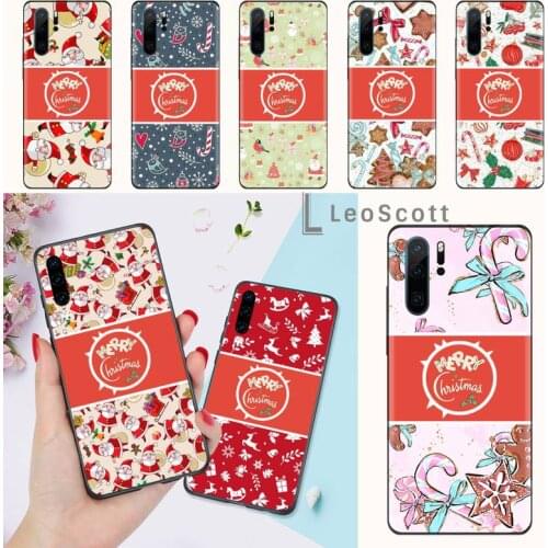 Red Merry Christmas Happy New Year Phone Case For Huawei honor Mate P 9 10 20 30 40 Pro 10i 7 8 a x Lite nova 5t