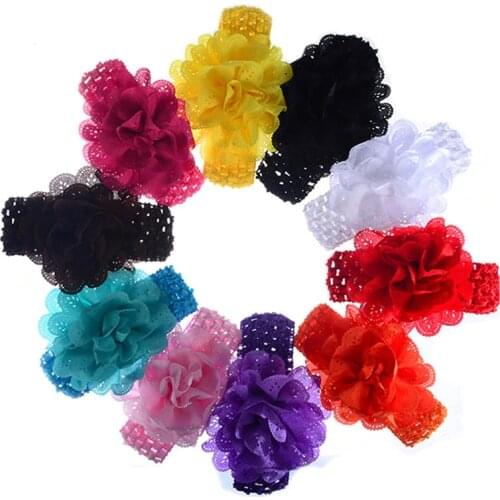 Baby Girl Big Chiffon Flower Headbands Cute Baby Headband Hair Band Newborn Toddler Turban Head Wrap Children Hair Accessories