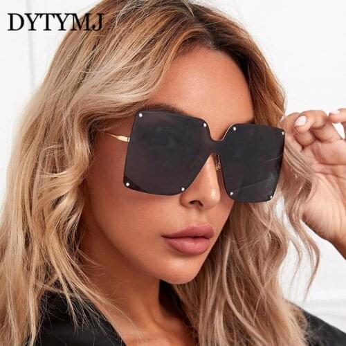 DYTYMJ Rimless Sunglasses Women Vintage Oversized Sunglasses for Women High Quality Alloy Frame Sunglasses Women Gafas De Sol