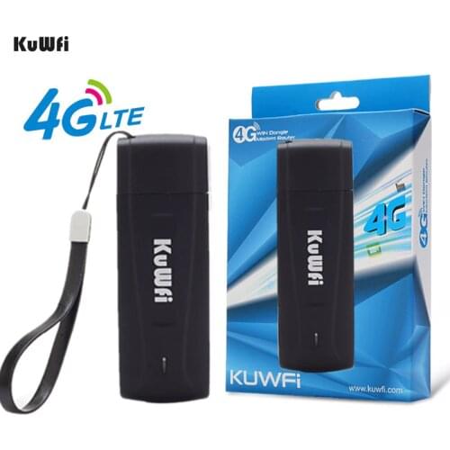KuWFi USB 4G Modem LTE WiFi Dongle mobile WiFi Network Hotspot mini 3G 4G WiFi Modem Router with SIM Card Slot for Car outdoor