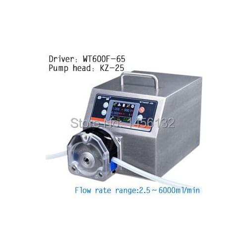 WT600F-65 KZ25 Head Big High Flow Industrial Lab Intelligent Dispensing Peristaltic Dosing liquid Pumps (IP65) 0.25~6000 ml/min