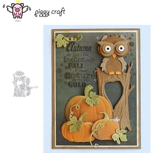 Piggy Craft metal cutting dies cut die mold Tree stump nut leaf Scrapbook paper craft knife mould blade punch stencils dies