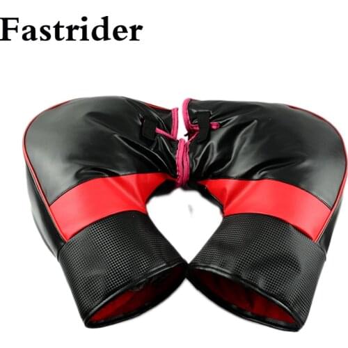 Fastrider PU Leather Motorcycle Handlebar Muffs Snowmobile Waterproof MOTO Winter Hand Warm Covers Gloves Big Size Wholesale