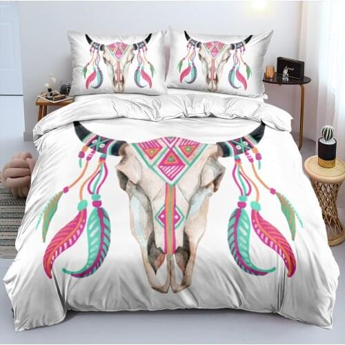 3D Bohemian Bedding Sets Comforter Cases Pillow Cover Set Quilt Covers King Queen Full Twin Size White Custom Design Bedclothes