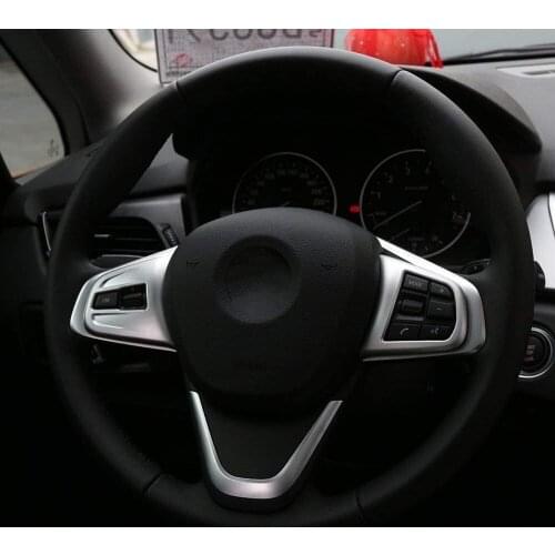 ABS Plastic Chrome Plating Steering Wheel Button Cover Trim For BMW 2 Series F45 F46 2015-2017 X1 F48 2016 2017 2018