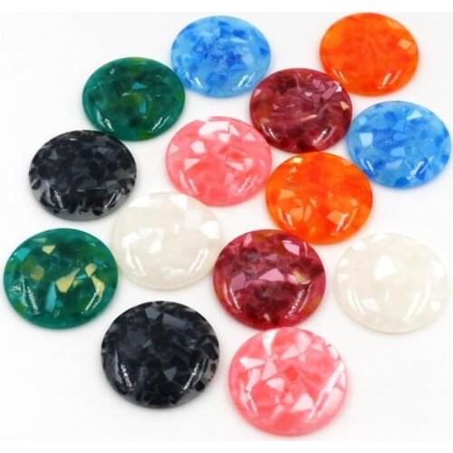New Fashion 10pcs 25mm Mix Color Artificial shells Flat Back Resin Cabochons Cameo G5-36