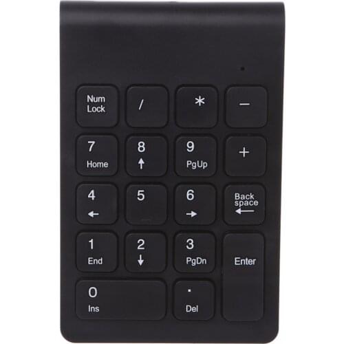 New Portable 2.4G Wireless Numeric Keyboard USB Number Pad 18 Keys Digital Keypad Keyboard Black For Laptop PC Desktop C26