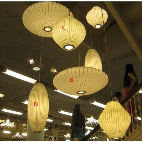 2020 Nordico New Pendant Lights Silk Cloth Abajur Bedroom Living Hanglamp White lampen Pendant Lamp Fixtures 110V 220V Modern