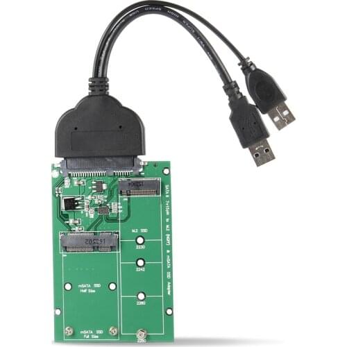 NGFF Combo USB 3.0 to SATA 22pin 2.5" Hard Disk to 2 in 1 Combo Mini B/M-Key 2 Lane M.2 NGFF & mSATA SSD Adapter Converter