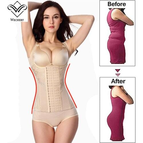 Wechery Waist Trainer Slimming Belt Underwear Modeling Strap Belly Slimming Sheath Top Steel Boned Waist Plus Size Strap Abdomen