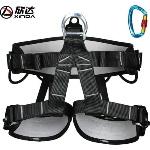 XINDA Outdoor camping aerial hike rock climbing half skin care belt men and women wear harness protection safety belt equipment