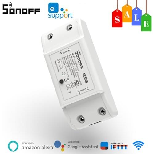 SONOFF BasicR2 DIY Wifi Smart Switch Wireless Relay Module Via Ewelink APP Wireless Remote Control Works With Alexa Google Home