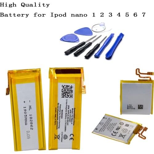 Replacement Battery For Apple iPod Nano 1 2 3rd 4 5 6 7 Gen 3.7V Li-Polymer Rechargeable Battery with repair tools