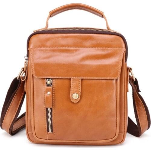 Crazy Horse Leather Bag Mens Genuine Leather Shoulder Bags For Men Messenger Bag Phone Bag Crossbody Bags Leather Men