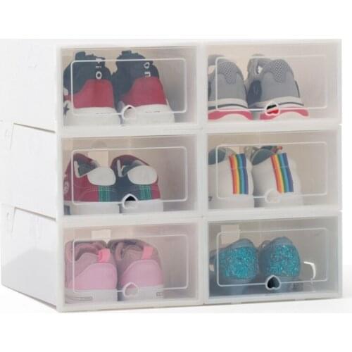 Top Organizer Clear Plastic Shoe Box Stackable Folding Shoe Storage Drawer Home DIY Organizers Container Dropship