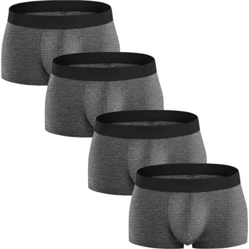 4PCS/Lots Men Boxer Shorts Cotton Breathable Underwear Slip Homme Panties Seamless Bugle Pouch Trunks Cueca Boxershorts Homewear