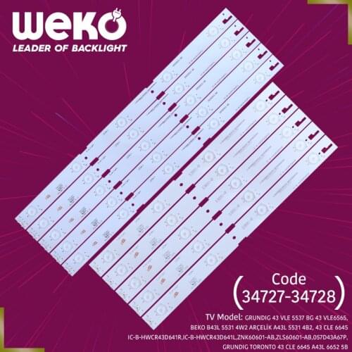 TV LED BAR- EVERLIGHT IC-B-HWCR43D641R -ZLS60601-AB-37.2 CM 4 LEDS IC-B-HWCR43D641L -(ZNK60601-AB) -47.8 CM 5 LEDS TOTAL 10 PCS