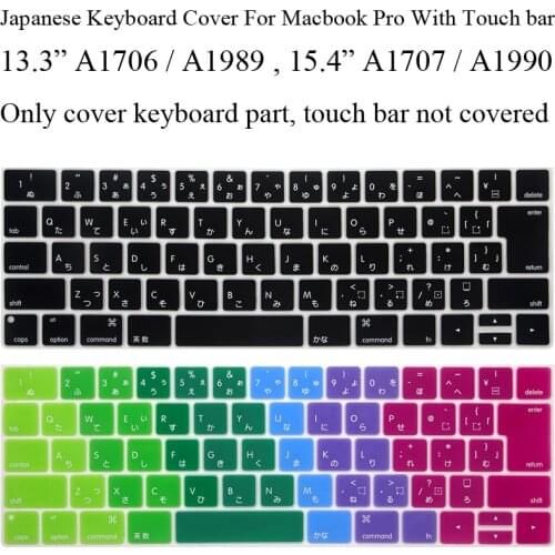 Japanese Keyboard Cover for Macbook Pro 13 Touch Bar A1706 A1989 15.4 Pro Touchbar A1707 A1990 Japan Silicone Keyboard Protector